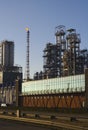 Oil refinery before sunset Royalty Free Stock Photo