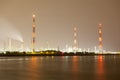 Refinery And Flare Stack At Night