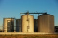 Oil refinery tanks Royalty Free Stock Photo