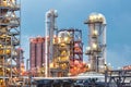 Oil refinery at twilight Royalty Free Stock Photo