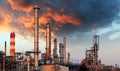 Oil refinery at twilight Royalty Free Stock Photo