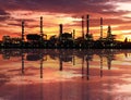 Oil refinery at twilight