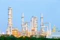 Oil refinery twilight Royalty Free Stock Photo