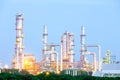 Oil refinery twilight Royalty Free Stock Photo