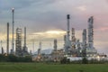 Oil refinery at twilight sky Royalty Free Stock Photo