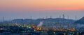 Oil refinery at twilight sky Royalty Free Stock Photo