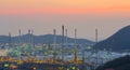 Oil refinery at twilight sky Royalty Free Stock Photo