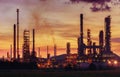 Oil refinery at twilight sky Royalty Free Stock Photo