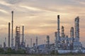 Oil refinery at twilight sky. Royalty Free Stock Photo