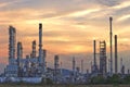 Oil refinery at twilight sky. Royalty Free Stock Photo
