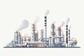 Oil Refinery vector flat minimalistic isolated vector style illustration