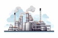 Oil Refinery vector flat minimalistic isolated vector style illustration