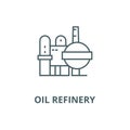 Oil refinery vector line icon, linear concept, outline sign, symbol