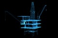 Oil rig (3D xray blue)