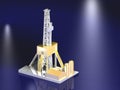 Oil rig award by gold