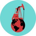 Oil rig drinks blood from the earth - a drilling rig. Ecology problems