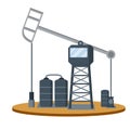 Oil rig. Extraction of minerals. Production of gasoline and fuel