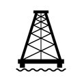 Oil rig flat graphic icon, fuel platform industry tower gas sign, vector illustration Royalty Free Stock Photo