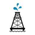 Oil rig flat graphic icon, fuel platform industry tower gas sign, vector illustration Royalty Free Stock Photo