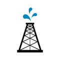 Oil rig flat graphic icon, fuel platform industry tower gas sign, vector illustration Royalty Free Stock Photo