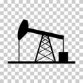 Oil rig flat graphic icon, fuel platform industry tower gas sign, vector illustration Royalty Free Stock Photo