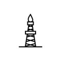 Oil Rig Gusher, Petroleum Derrick Tower icon isolated on white background Royalty Free Stock Photo