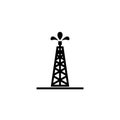 Oil Rig Gusher, Petroleum Derrick Tower icon isolated on white background Royalty Free Stock Photo