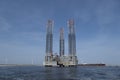 oil rig in the harbour od rotterdam Royalty Free Stock Photo