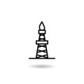 Oil rig icon logo with shadow Royalty Free Stock Photo