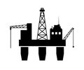 Oil rig icon, offshore oil rig platform sign - vector