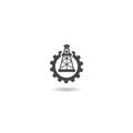 Oil rig mining icon with shadow Royalty Free Stock Photo