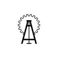 Oil rig mining production icon logo design isolated on white background