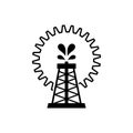 Oil rig mining production icon logo design isolated on white background