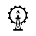 Oil rig mining production icon logo design isolated on white background