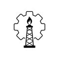 Oil rig mining production icon logo design isolated on white background