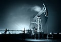 Oil Rig at night. Siberia. Royalty Free Stock Photo