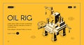 Oil rig offshore platform vector isometric halftone