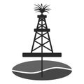 Oil rig, Oil Gusher sticker icon Royalty Free Stock Photo