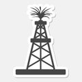 Oil rig, Oil Gusher sticker icon Royalty Free Stock Photo