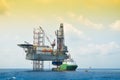 Oil and rig platform operation in north sea, Heavy industry in oil and gas business in offshore, rig operation