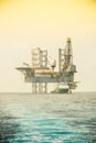 Oil and rig platform operation in north sea, Heavy industry in oil and gas business in offshore, rig operation