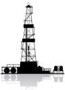 Oil rig silhouette. Royalty Free Stock Photo