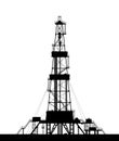 Oil rig silhouette isolated on white background.