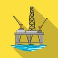 Oil rig on the water.Oil single icon in flat style vector symbol stock illustration web.