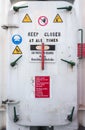 Oil rig watertight door Royalty Free Stock Photo