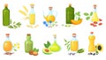 Oil seeds bottles. Oils for cooking vegetables with germ seed fat plant wheat olive sunflower sesame mustard, nuts