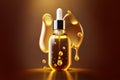 Oil serum glass bottle and collagen drops