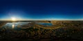 An aerial drone view of the Kohtla-JÃÂ¤rve sedimentation basin. The oil shale industry in Estonia. 360 degrees panorama