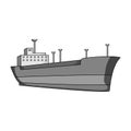 Oil ship.Oil single icon in monochrome style vector symbol stock illustration web.