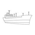 Oil ship.Oil single icon in outline style vector symbol stock illustration web.